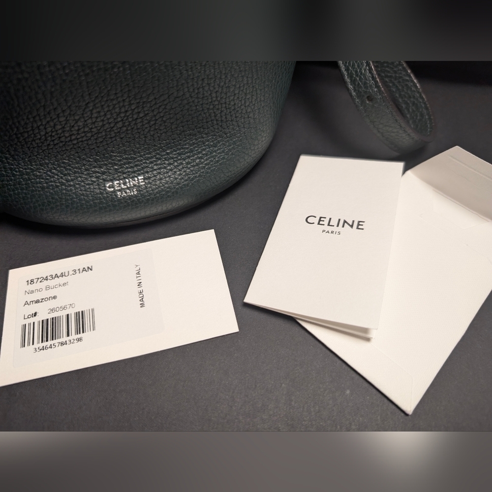 Celine Nano Bucket Bag - Amazone (Dark Teal), Silver - Picture 5 of 16